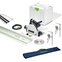 Festool Tauchsäge TS 55 FEBQ Plus FS 577010 + Tasche Hebelzwinge Splitterschutz