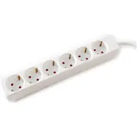 Value 6-fach Steckdosenleiste ohne Schalter, weiß, 1,5 m