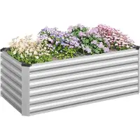 Woltu Hochbeet, aus robustem Stahlblech mit stabilem Design, Pflanzkasten : 160x56x80 cm Größe: 160x56x80 cm