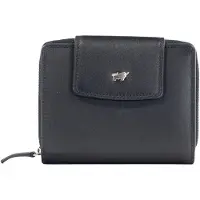 Braun Büffel Portemonnaie GOLF RFID RV-Geldbörse M 12 Kartenfächer schwarz Uni - Leder
