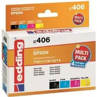 Edding EDD-614, Schwarz, Cyan, Magenta, Gelb, 13,2 ml, 10,2 ml, 4 Stück(e), 550 Seiten, Multipack