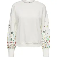 ONLY Sweatshirt "ONLBROOKE L/S O-NECK FLOWER SWT", Baumwollmischung, regular fit