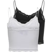ONLY Trägertop "ONLVICKY LACE SEAML 2-PACK CROPPED TOP" Packung, 2 Stk.