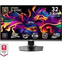 MSI MPG 322URXDE QD-OLED - OLED-Monitor - Gaming - 81.3 cm (32") (31.5" sichtbar) - 3840 x 2160 UHD @ 240 Hz - 1000 cd/m² - 1500000:1 - DisplayHDR 400 True Black - 0.03 ms - 2xHDMI, DisplayPort, USB-C