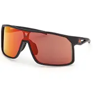 Adidas SP0124 ALKATOR Herren-Sonnenbrille Vollrand Monoscheibe Kunststoff-Gestell, schwarz