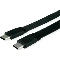 Value USB4 Gen 3 Kabel, USB C-C, ST/ST, 8K UHD-2, 40Gbit/s, Emark, 100W, extra-flach, schwarz, 0,5 m