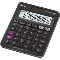 Casio MJ-120D Plus, Desktop, Einfacher Taschenrechner, 12 Ziffern, Batterie/Solar, Schwarz