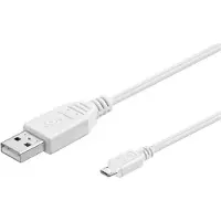 Microconnect USBABMICRO0,60W, 0,6 m, USB A, Micro-USB B, USB 2.0, Weiß