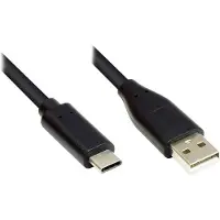 GOOD CONNECTIONS Anschlusskabel USB 2.0, USB-C Stecker an USB 2.0 A Stecker, CU, schwarz, 2m,