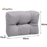 Sunnypillow Palettenkissen für Gartenmöbel - Rückenkissen 60 x 40 cm - Rückenpolster für Bett und Sofa - Palettenpolster für Palettenmöbel - Gesteppte Gartenkissen - Rückenlehne, Seitenkissen Grau