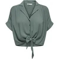 ONLY Kurzarmbluse "ONLPAULA LIFE S/S TIE SHIRT WVN NOOS" Viskose, regular fit