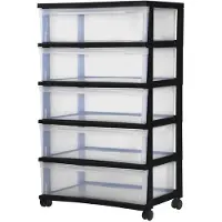 Iris Aufbewahrungsbox 5x 34,0 l transparent, schwarz 60,0 x 41,0 x 95,0 cm