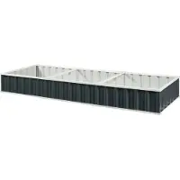 En.casa Hochbeet ‘Albrandswaard’ mit 1 Paar Handschuhe Stahl 258 x 90 x 30 cm Anthrazit