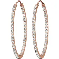 Elli Ohrringe Creolen Kristalle 925 Silber Elli Premium Rosegold