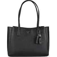 GUESS Damen-Tasche Schwarz: Vielseitige Schultertasche mit Laptop-Fach