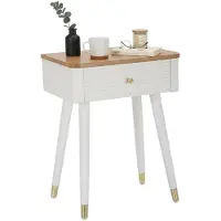 Dmora Wohnzimmertisch Bibbiano, Niedriger Wohnzimmertisch, Kaffeeregal, Couchtisch für Sofa, 45x32 h62 cm, Weiß und Braun
