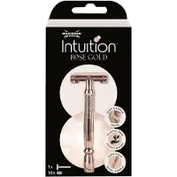 Wilkinson Sword Damenrasierer aus Metall Intuition Double Edge Rose Gold ( Razor) + 10 Klingen