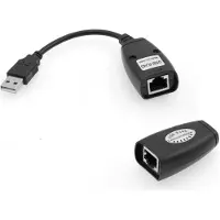 Microconnect USBEXT60M, Netzwerksender & -empfänger, 60 m, Cat5, Windows 7 Enterprise, Mac OS 9.0, Schwarz
