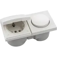 Berker Steckdose weiß inkl. Deckel mit Schalter Integro Pure | inkl. Sekundärleitung, Kunststoff anthrazit matt