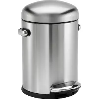 Simplehuman 4,5 Liter retro Treteimer, fingerabdrucksicherer gebürsteter Edelstahl - 9,6x9,6x46 cm; CW1888