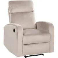 Beliani Sessel Taupe Samt Elektrisch Verstellbar mit Armlehnen Fußablage Relaxfunktion Modern Inustriell Relaxsessel Wohnzimmer Büro Arbeitszimmer