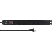 Lanview LVR-3MDK-SW-DK6, Standard, 1U, Einphasig, Horizontal, Schwarz, 6 AC-Ausgänge
