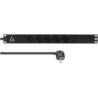 Lanview LVR-3MSCH-LIC-SCH5, Standard, 1U, Einphasig, Horizontal, Schwarz, 5 AC-Ausgänge