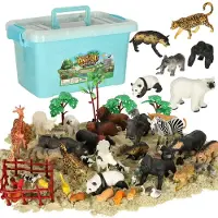B2X Tierfiguren Zoo Safari Bauernhof Zubehör Box 59 Teile