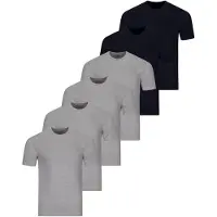 Ragman Unterhemd / Shirt Kurzarm Basic in Grau / blau | Gr.: 3XL