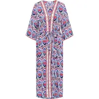 IZIA Kimono Damen Blau Mehrfarbig