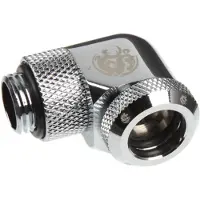 Bitspower Multi-Link Adapter Anschluss 90 Grad G1/4 Zoll AG auf 12mm AD Hardtube - drehbar, silber g