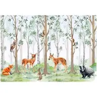 WALLARENA FOTOTAPETE Kinderzimmer Wald Vliestapete Tapete 300x210