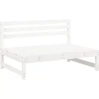 vidaXL Garten-Mittelsofas 2 Stk. Weiß 120x80 cm Massivholz Kiefer