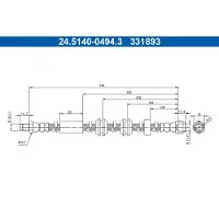 Ate Bremsschlauch 24.5140-0494.3 für Mercedes-Benz C