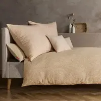 Fleuresse gewebte Edelflanell Bettwäsche Lech Boston 240x220 cm + 2x 80x80 cm | beige - beige