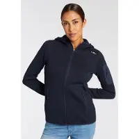 CMP Strickfleecejacke "KNITTED MELANGE HOODY WOMAN HOODY JACKET" mit Kapuze mit Reißverschlusstaschen, atmungsaktiv, schnell trocknend
