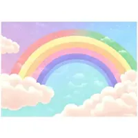 WALLARENA FOTOTAPETE Kinderzimmer Mädchen Regenbogen Kindertapete 250x175