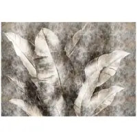 WALLARENA FOTOTAPETE Blätter Natur Grau Vlies Tapete Wohnzimmer 150x105