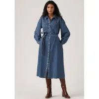 Levi's für Damen. 005OK-0000 Journey Kleid blau (S), Lässig, Langarm, Lyocell