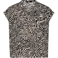Zero Schlupfbluse "Schlupfbluse mit Animalprint", Damen, Gr. 34, bunt (cream, schwarz), Obermaterial: 100% Viskose CV., Blusen Schlupfbluse