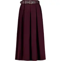 Zero Baumwollrock mit Gürtel in Dark Aubergine | Gr.: 38