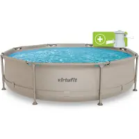 VirtuFit Pool für den Garten – Ø 305 x 76 cm – Beige – Inklusive Filterpumpe