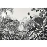 WALLARENA FOTOTAPETE Dschungel Wald Schwarz Weiß Tapete Wohnzimmer Schlafzimmer 150x105