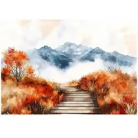 WALLARENA FOTOTAPETE Landschaft Berge Natur Wohnzimmer 300x210