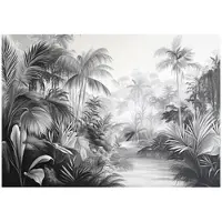 WALLARENA FOTOTAPETE Dschungel Schwarz Weiß Vlies Tapete Wohnzimmer 200x140