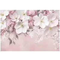 WALLARENA FOTOTAPETE Blumen Betonwand Schlafzimmer 200x140