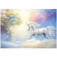 WALLARENA FOTOTAPETE Kinderzimmer Mädchen Einhorn Himmel Vlies Tapete 200x140