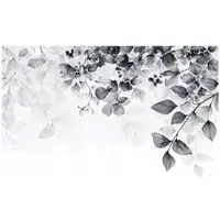 WALLARENA FOTOTAPETE Blätter Schwarz und Weiß Wohnzimmer 400x280