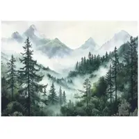 WALLARENA FOTOTAPETE Wald im Nebel Wohnzimmer Vlies Tapete 250x175