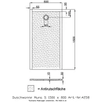 Hoesch Duschwanne MUNA S m AR 1500x800x30mm we